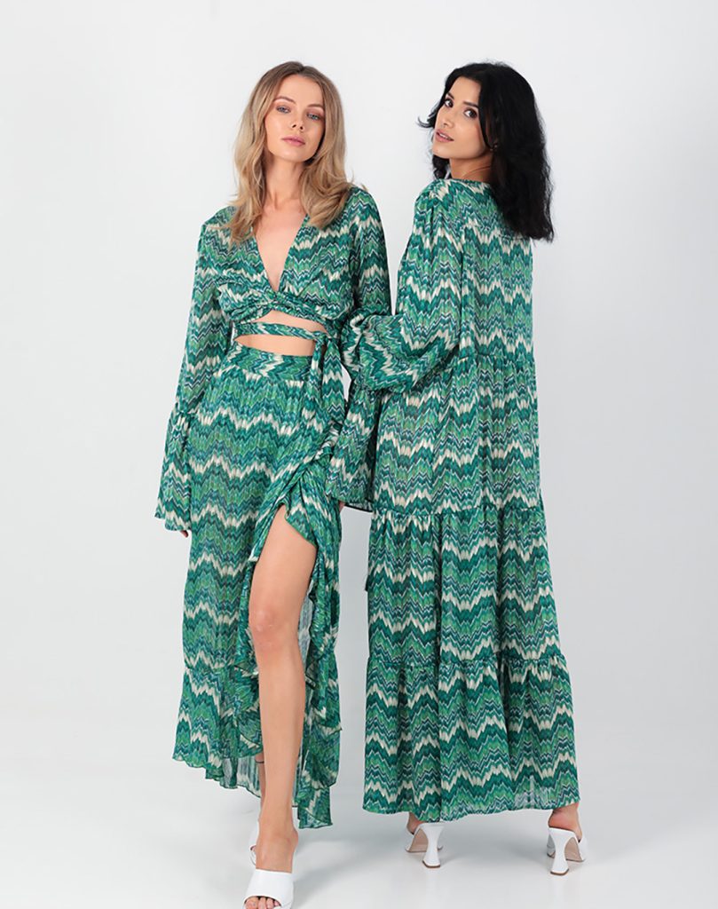 Aloe Wrap Skirt - Rampicante Blue