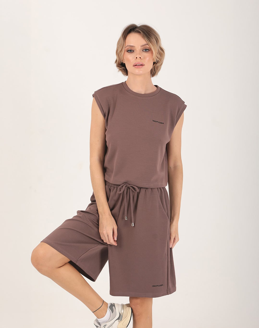 Fay Crop Top Brown