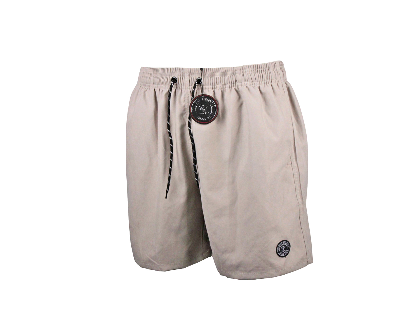 Mens Swim Shorts With Side Logo Beige
