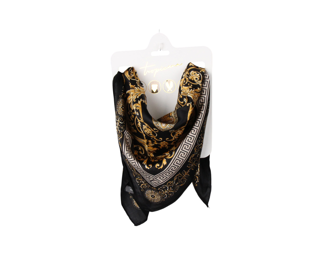 Silk Scarf Baroque Black
