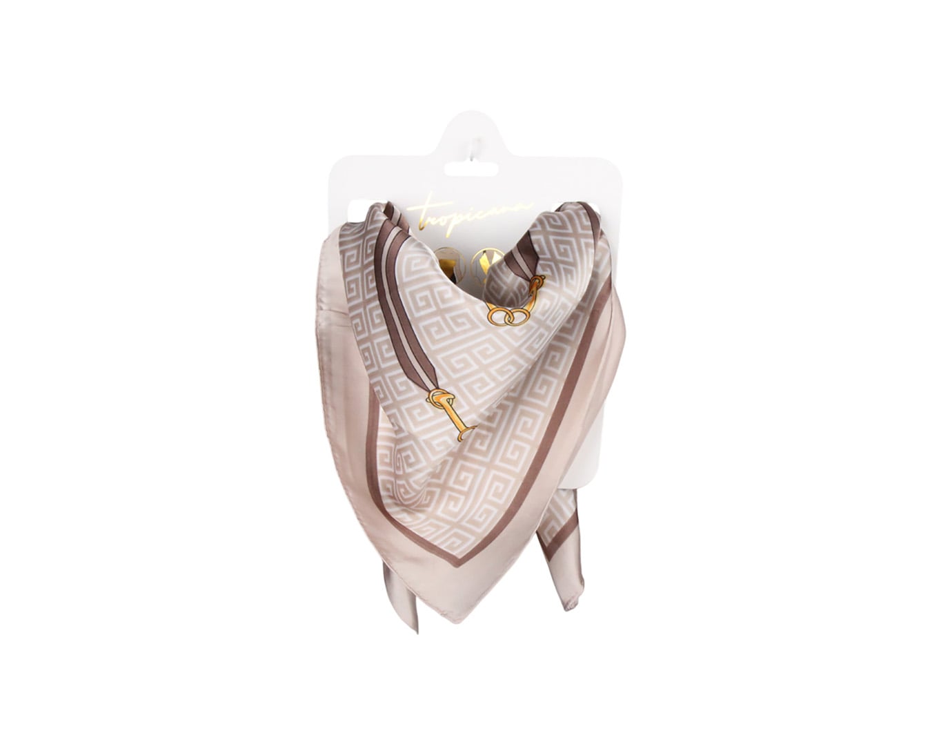 Silk Scarf Meander Beige