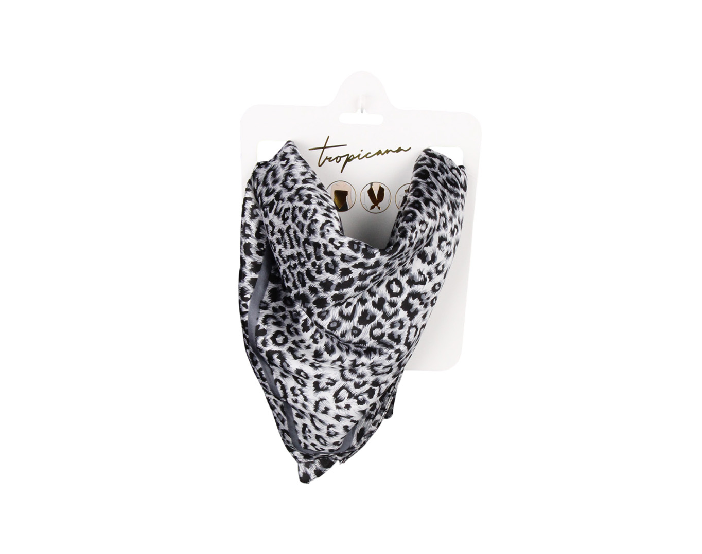 Silk Scarf Cheetah Grey