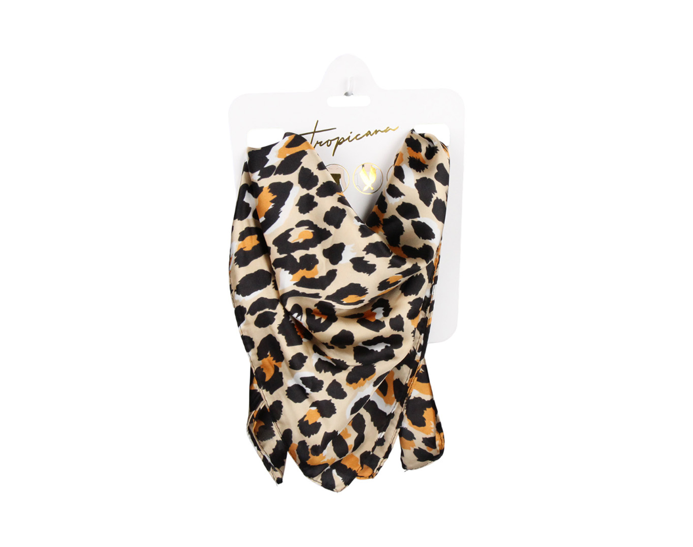 Silk Scarf Leopard Mustard