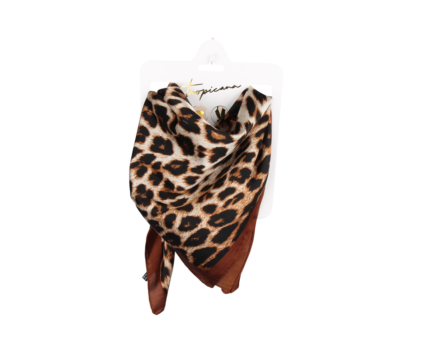 Silk Scarf Leopard Brown
