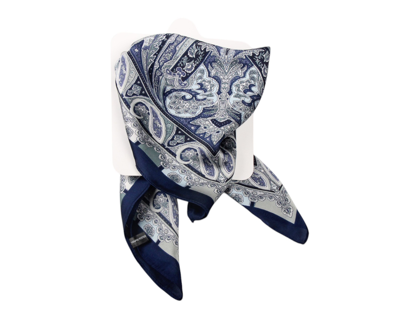 Silk Scarf Paisley Navy