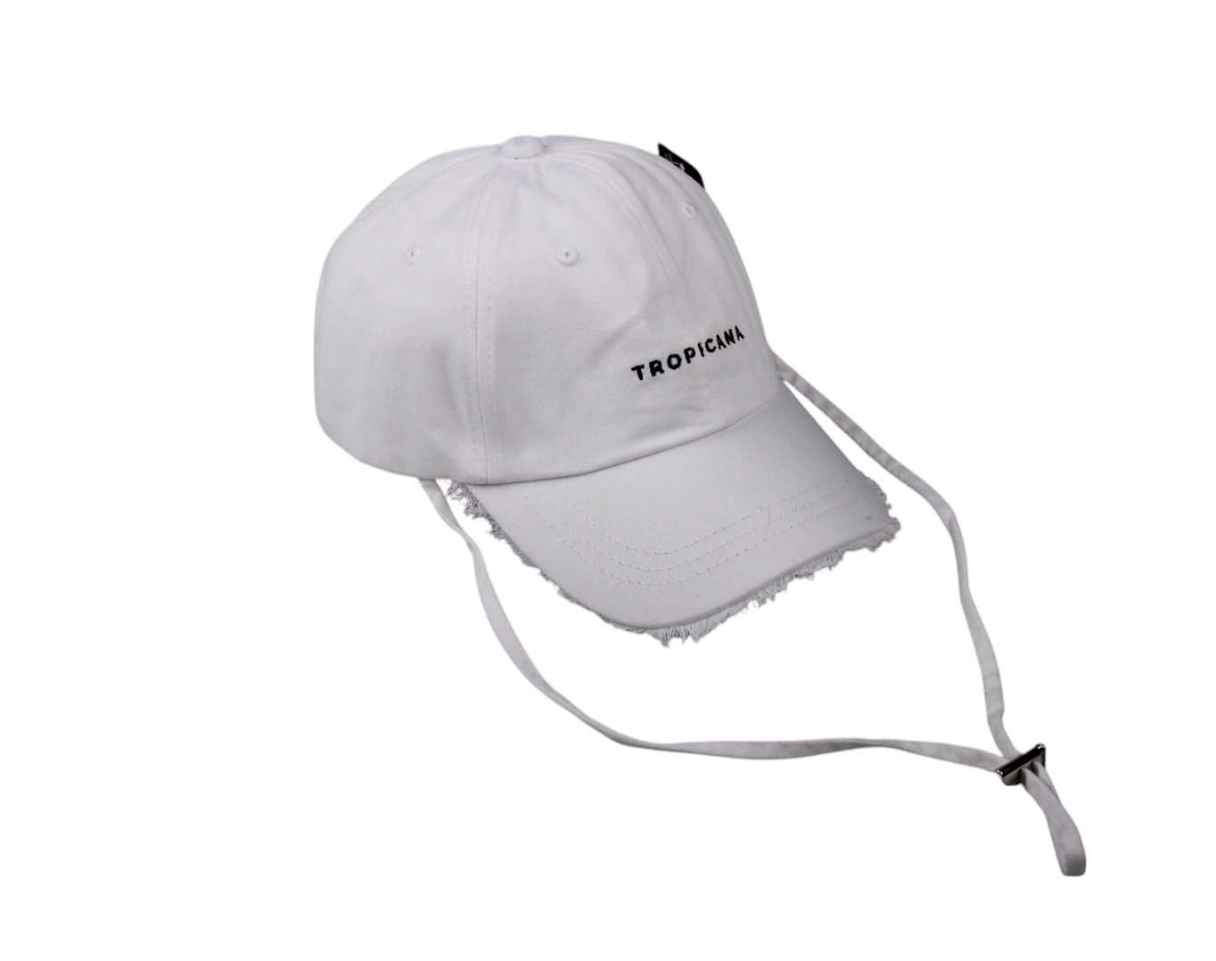 Baseball Cap Tropicana Embroidery Logo With Strap White
