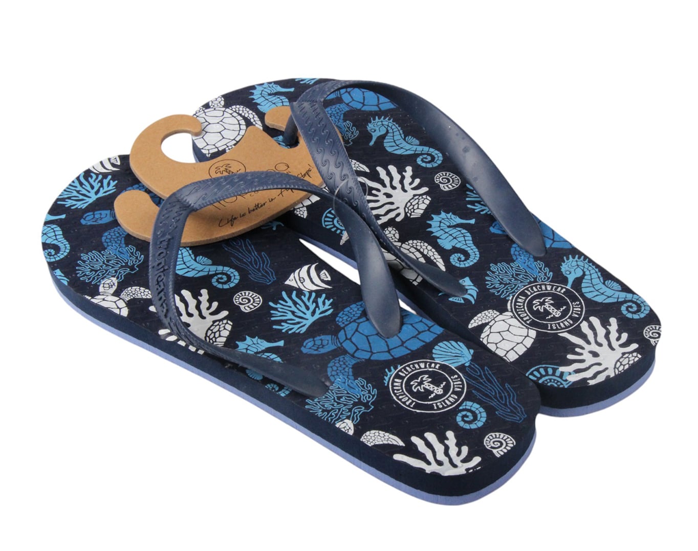 Men's Flip Flops Turtles Navy
