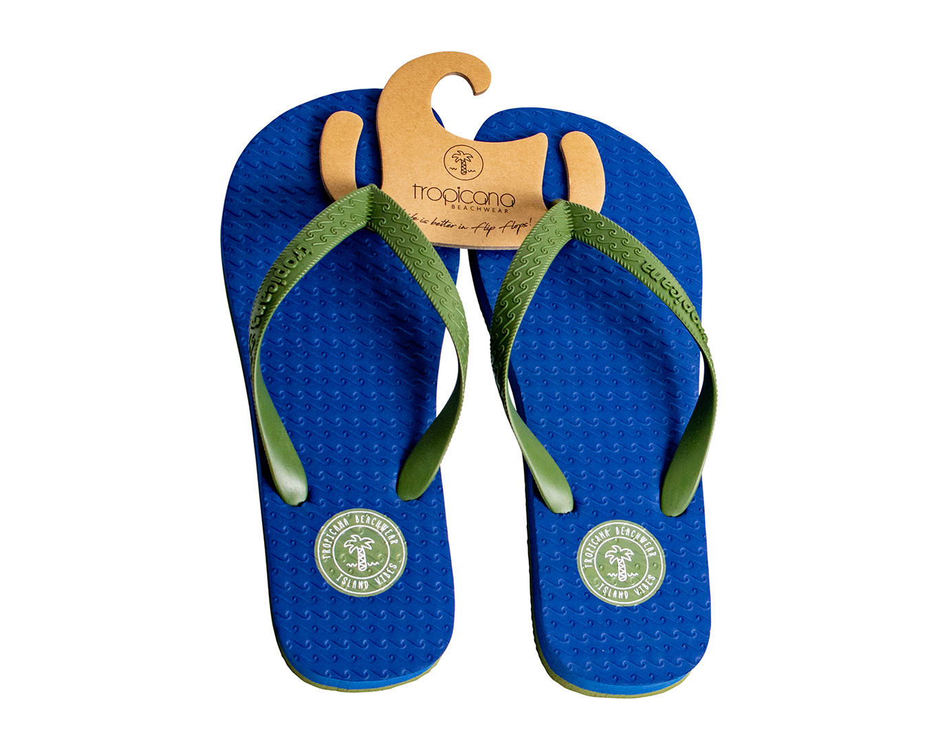 Men's Flip Flops Tropicana Logo Patch Blue