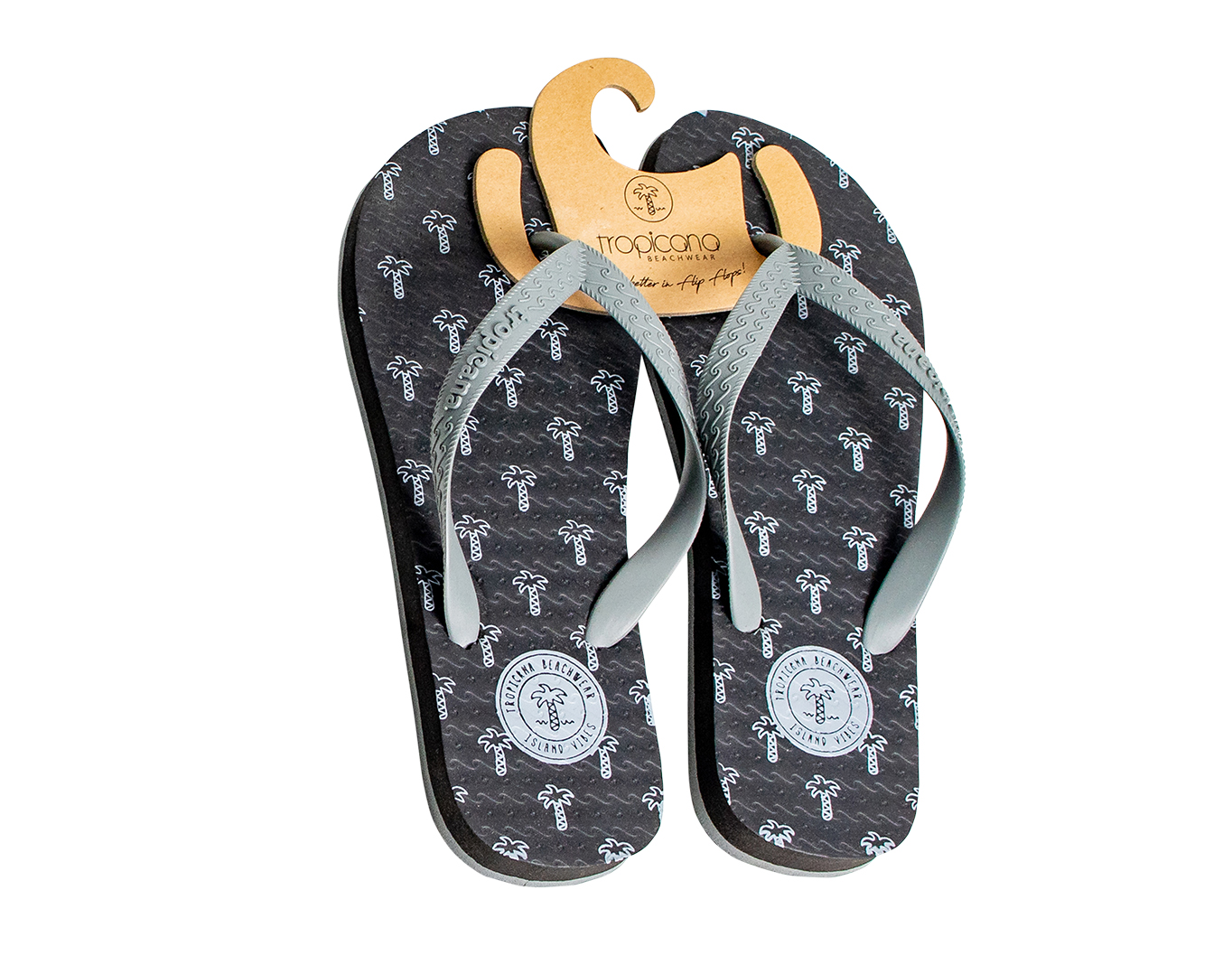 Men's Flip Flops Tropicana Logo Black