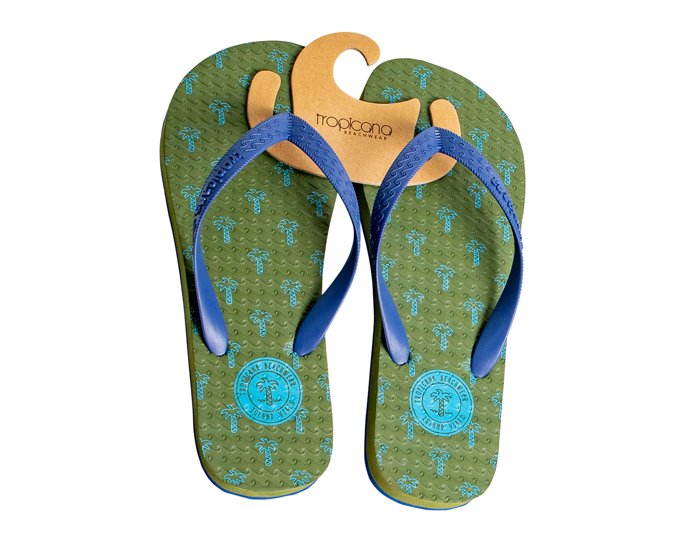 Men's Flip Flops Tropicana Logo Green