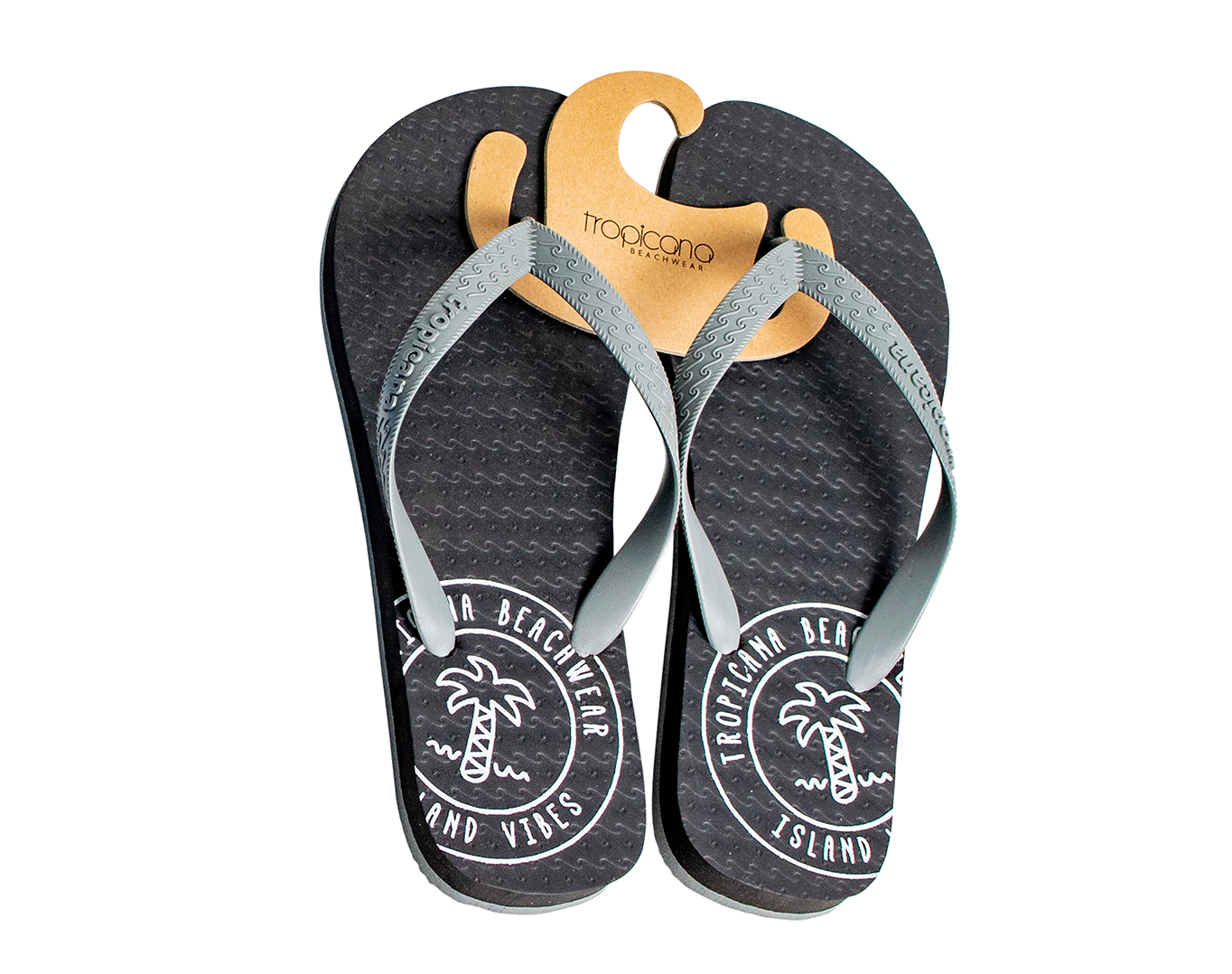 Men's Flip Flops Tropicana Island Vibes Black