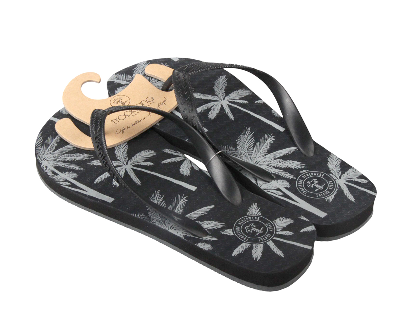 Men's Flip Flops Palms Black