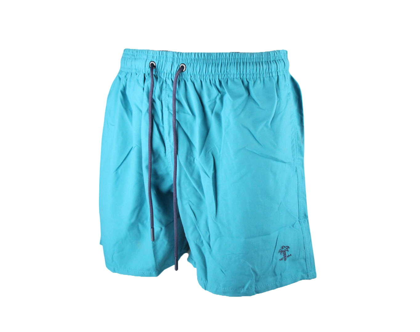 Men Shorts with Embroidered Palm Logo Turquoise