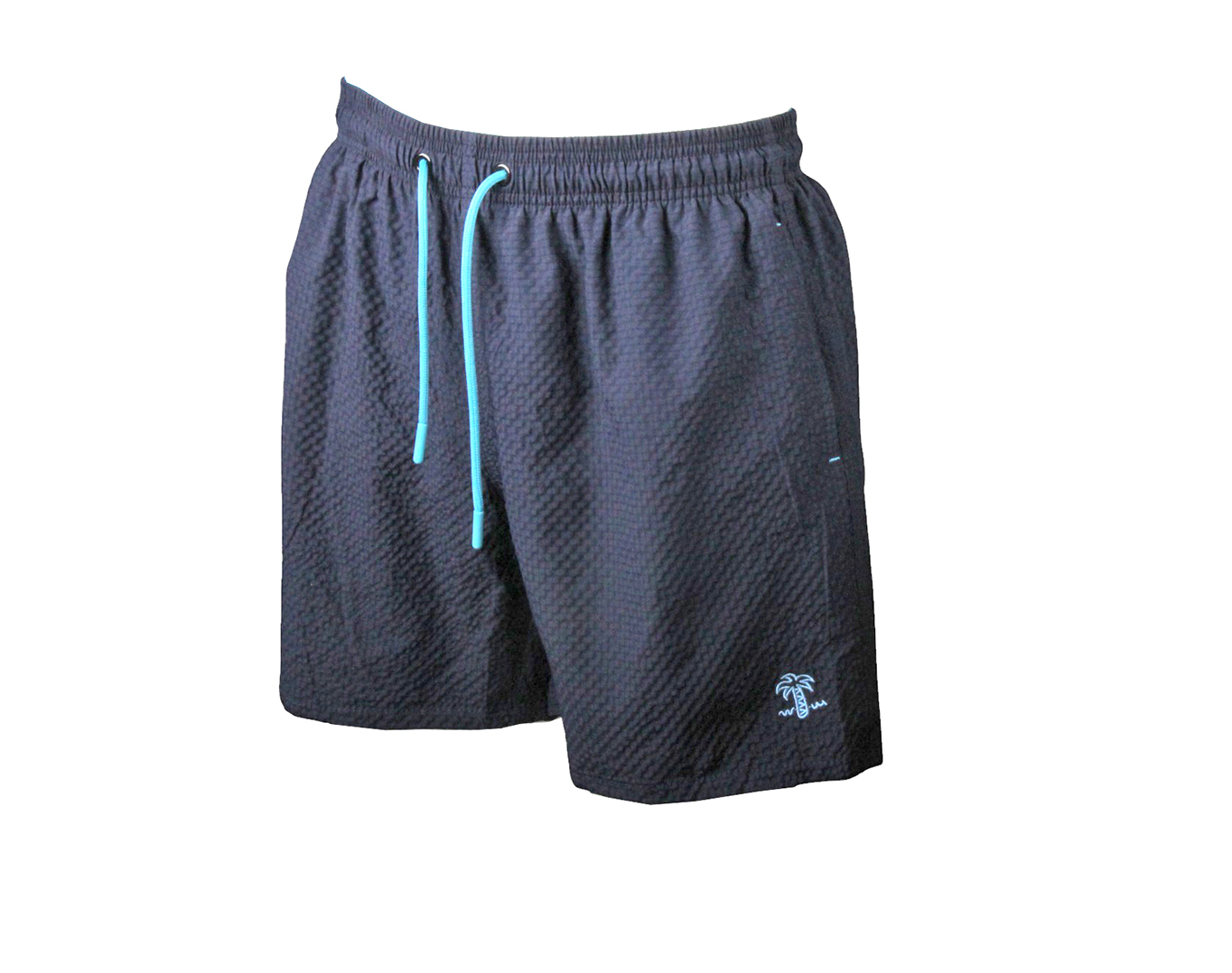 Mens Swim Shorts Textured With Side Logo Navy