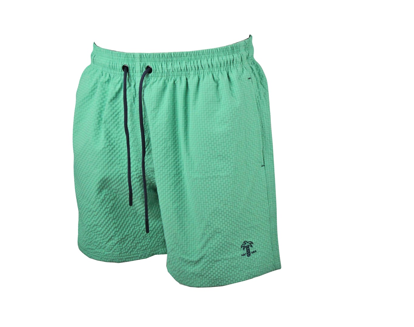 Mens Swim Shorts Textured With Side Logo Green