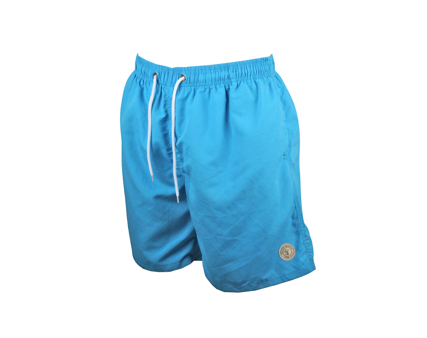 Men Shorts with Logo Patch Turquoise