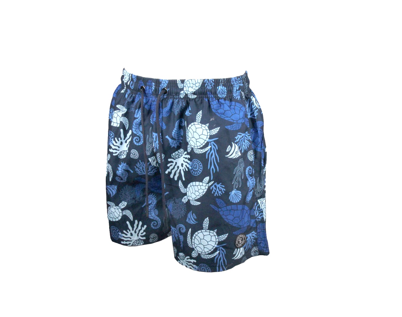 Men Shorts with Logo Patch Turtles Navy