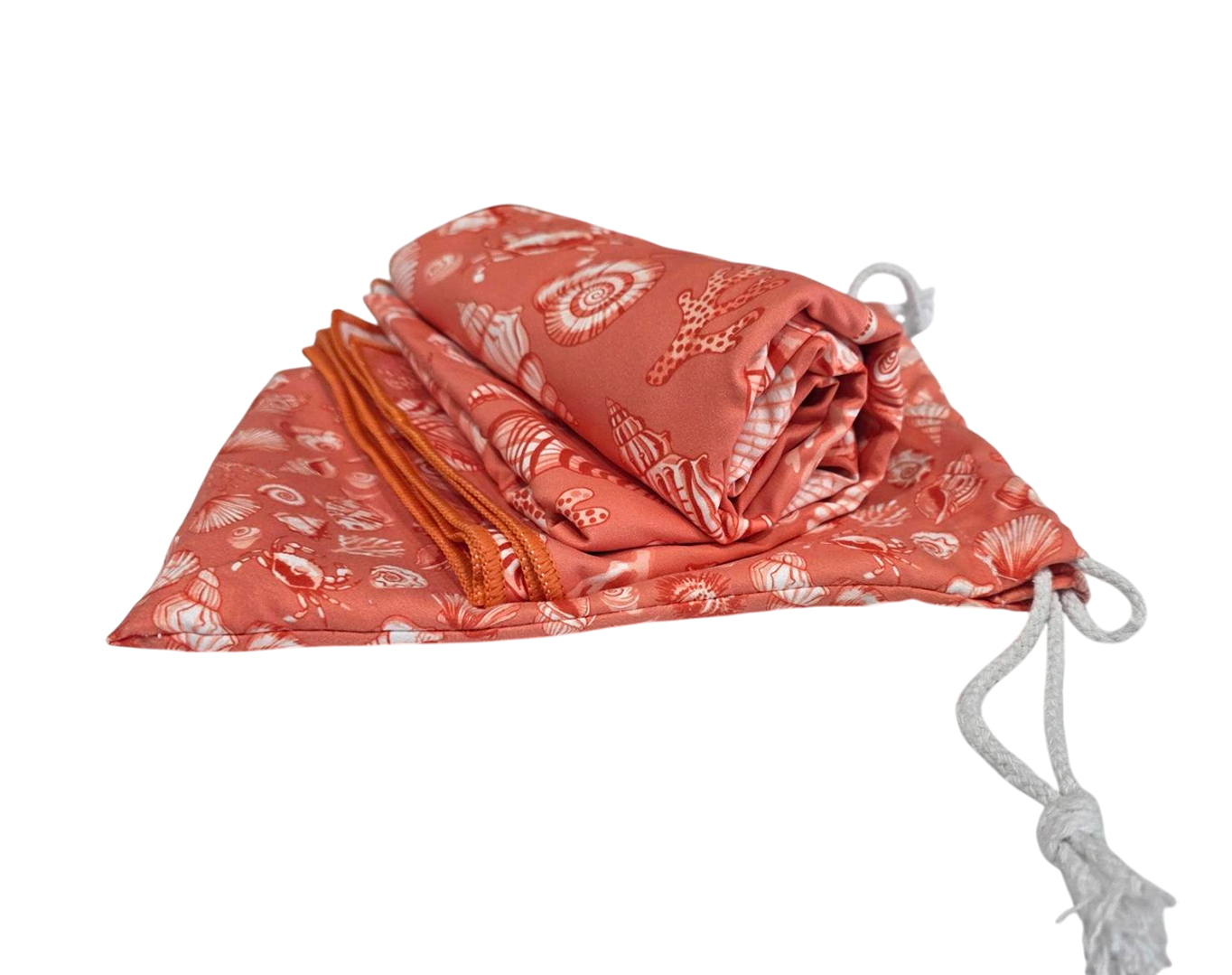 SUEDE BEACH TOWEL WITH POUCH SEA VIEW CORAL