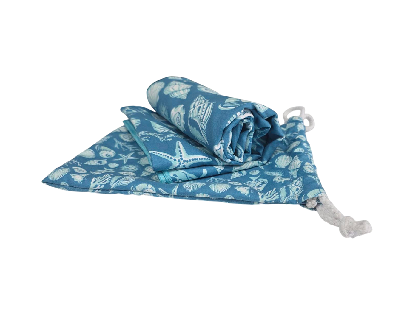 SUEDE BEACH TOWEL WITH POUCH SEA VIEW TEAL