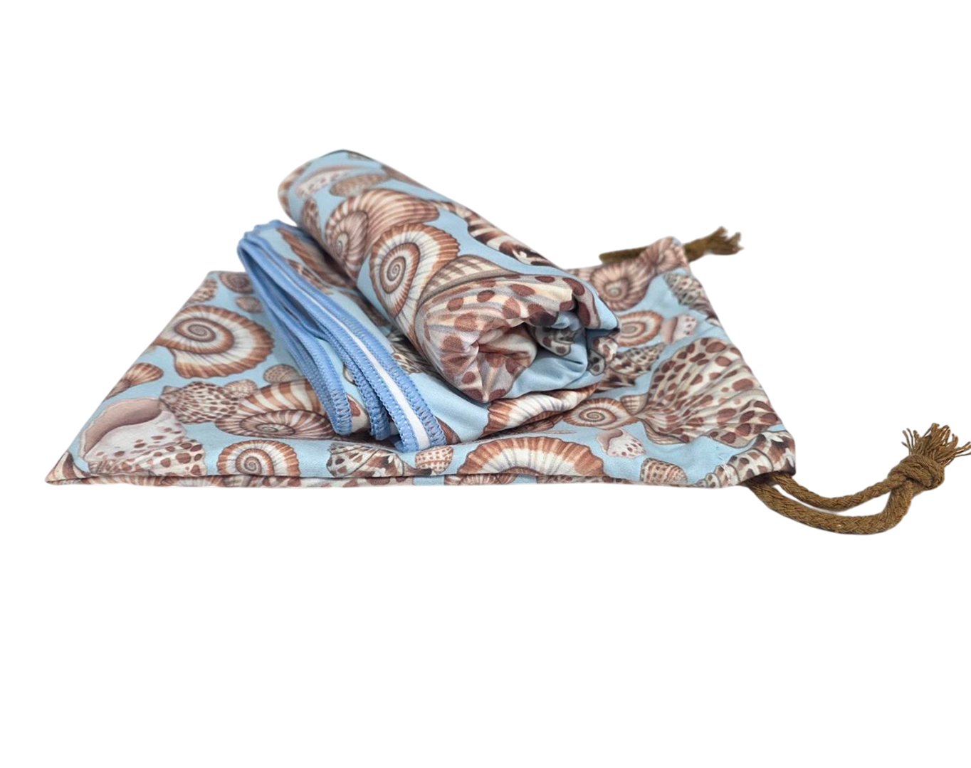 SUEDE BEACH TOWEL WITH POUCH MOONSHELL