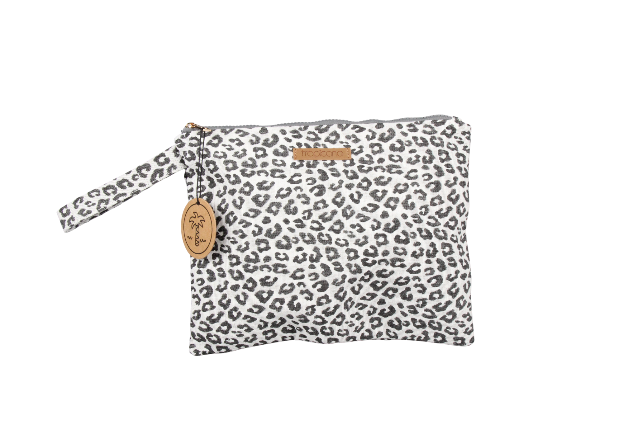MEDIUM CLUTCH BAG LEOPARD GREY