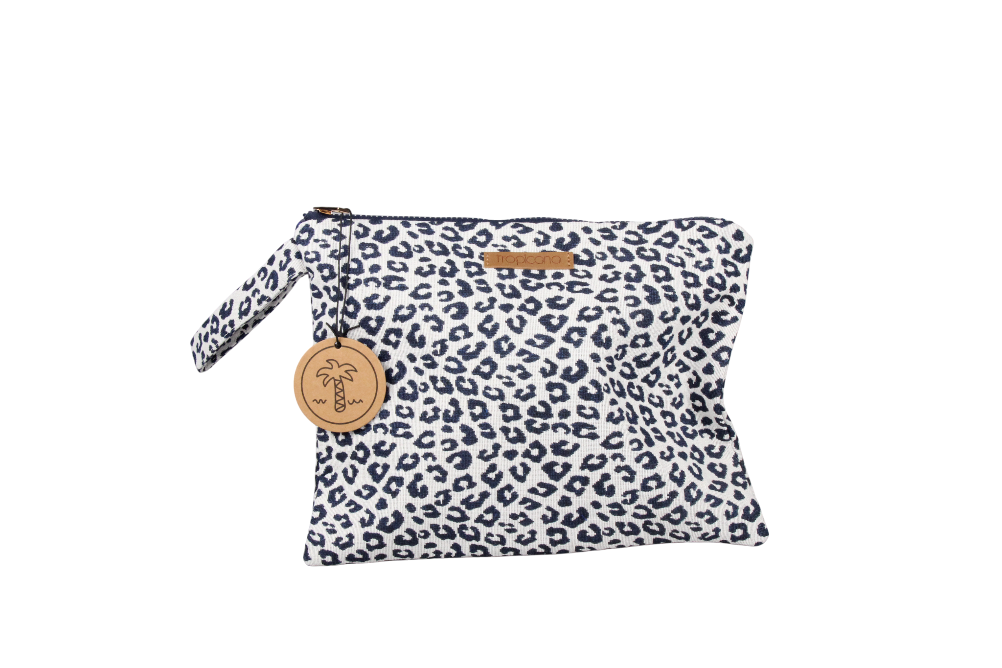 MEDIUM CLUTCH BAG LEOPARD BLUE