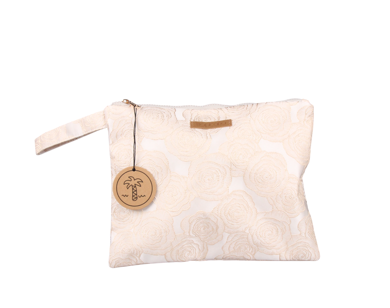 MEDIUM CLUTCH BAG ROSES BEIGE