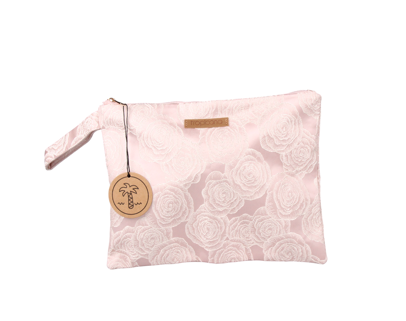 MEDIUM CLUTCH BAG ROSES PINK
