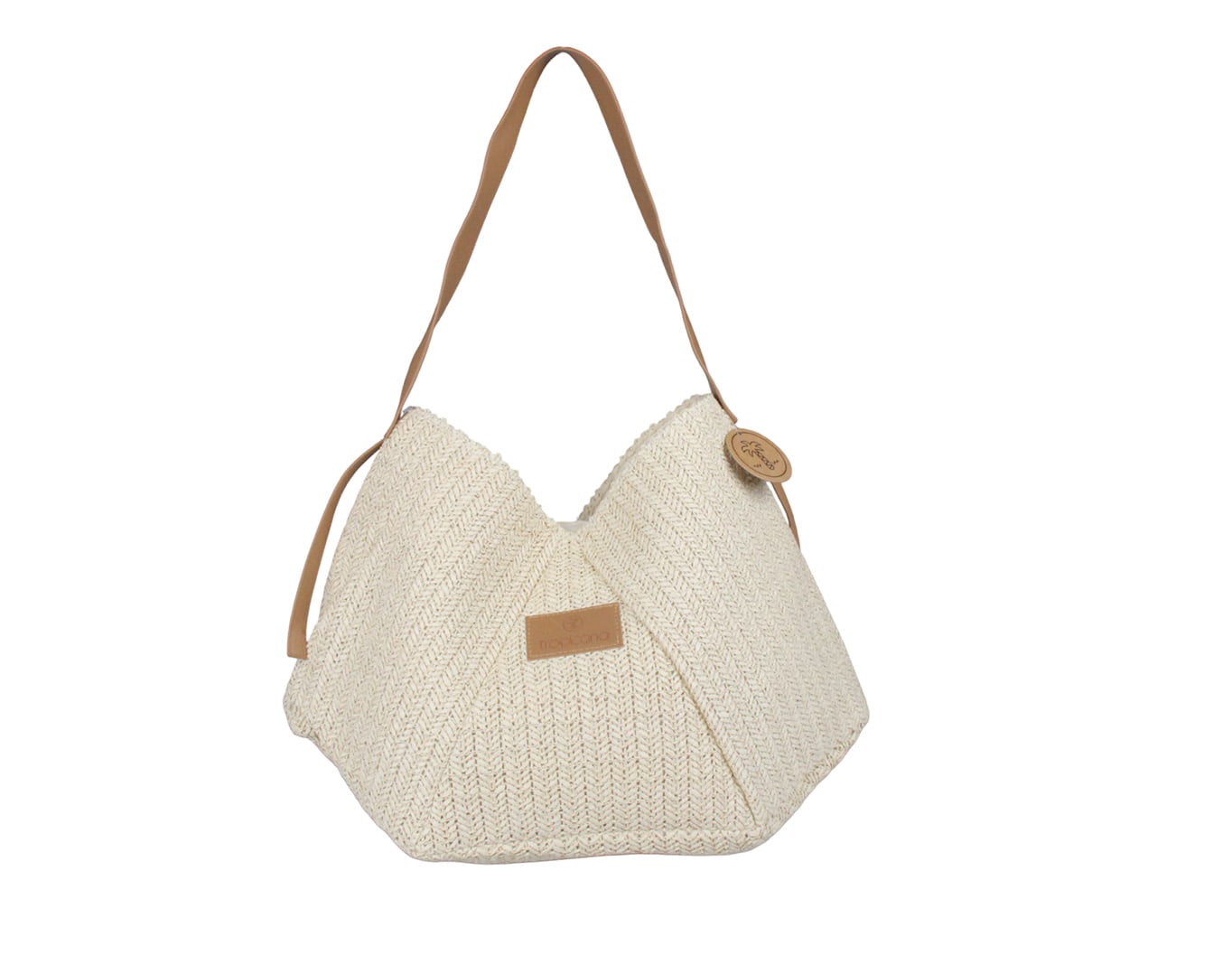 Straw Bag Tropicana Patch Beige
