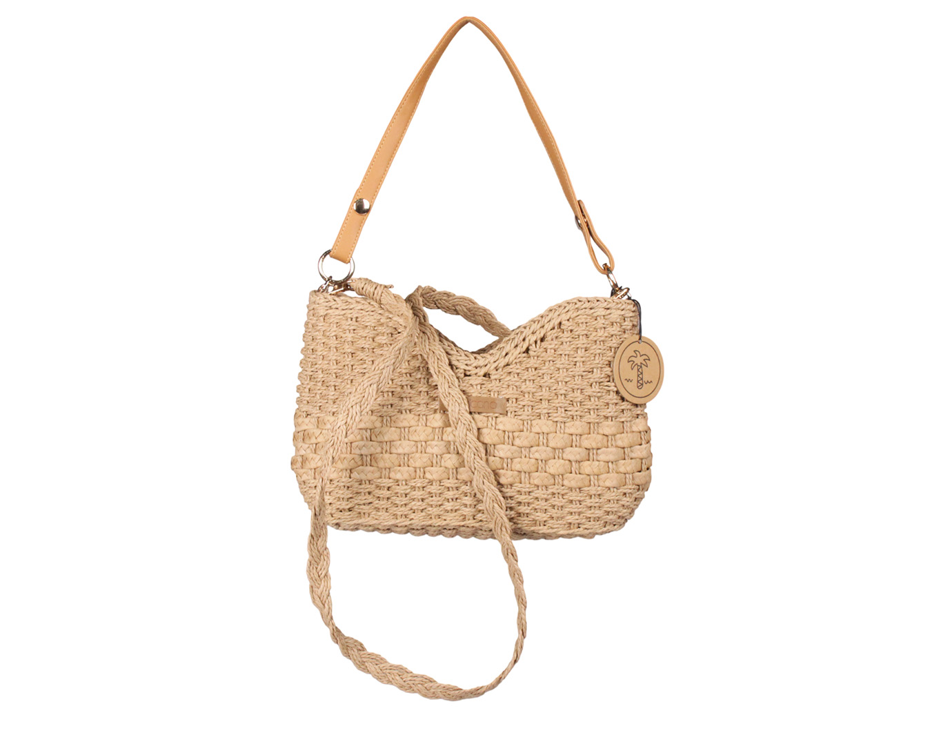 Straw Bag Tropicana Patch Brown