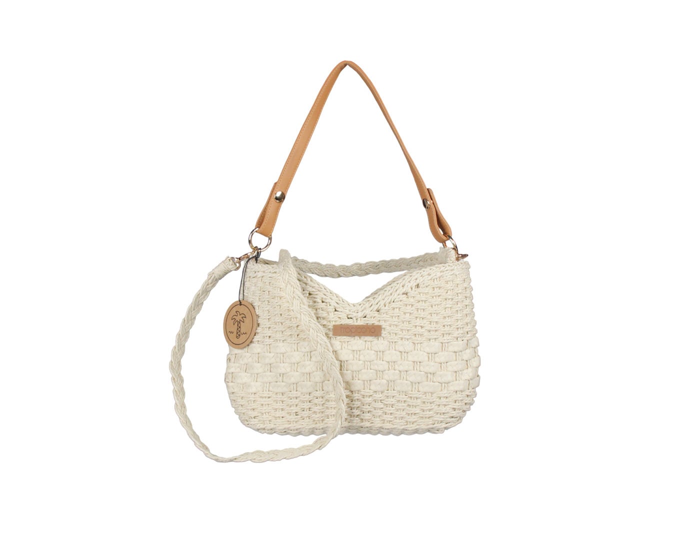 Straw Bag Tropicana Patch Beige