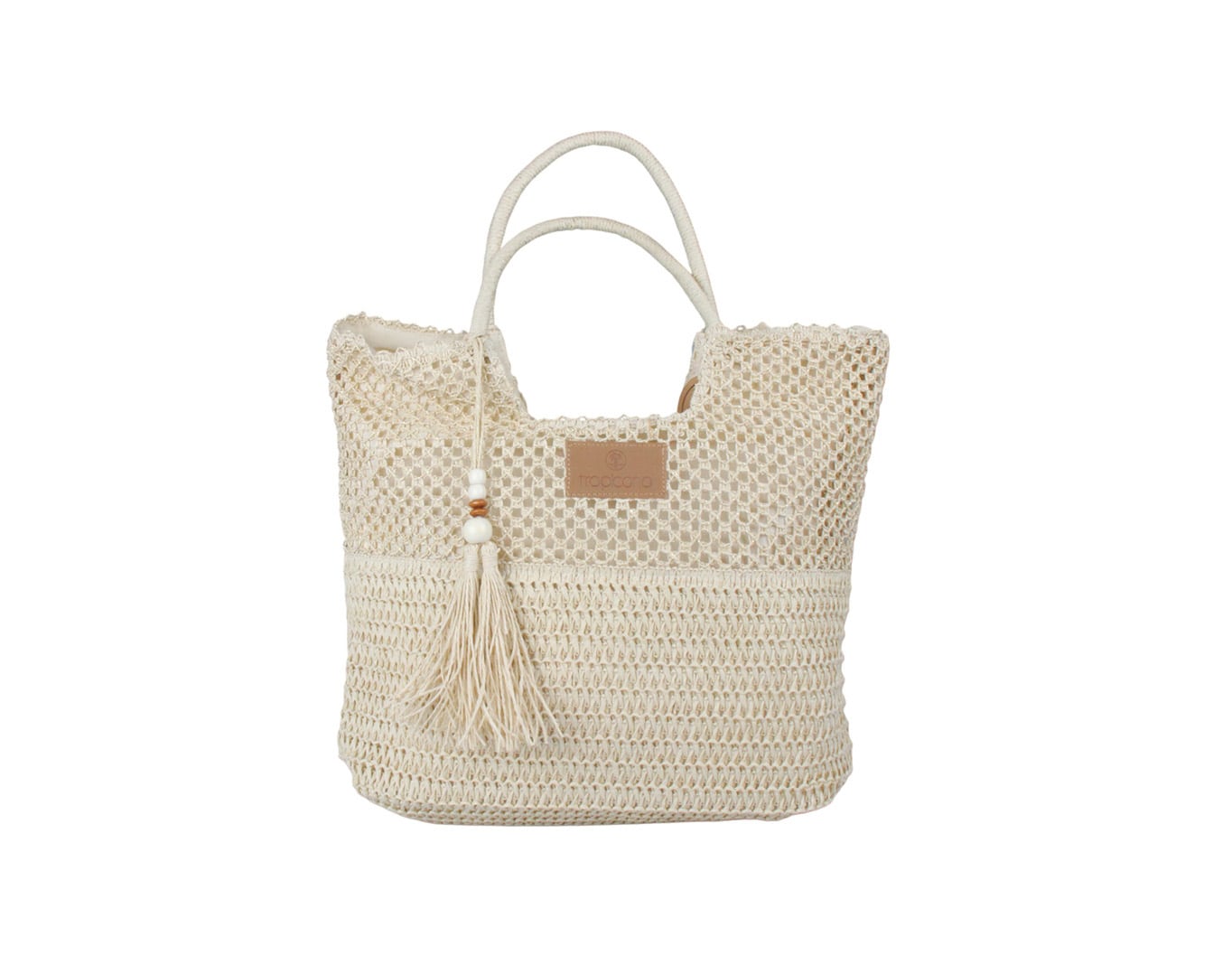 Straw Bag Tropicana Patch Beige
