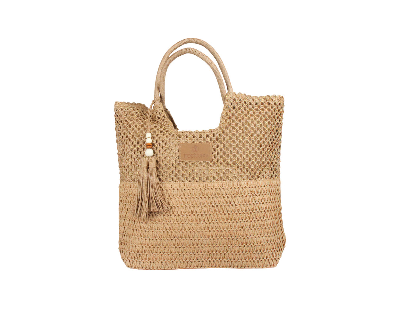 Straw Bag Tropicana Patch Brown