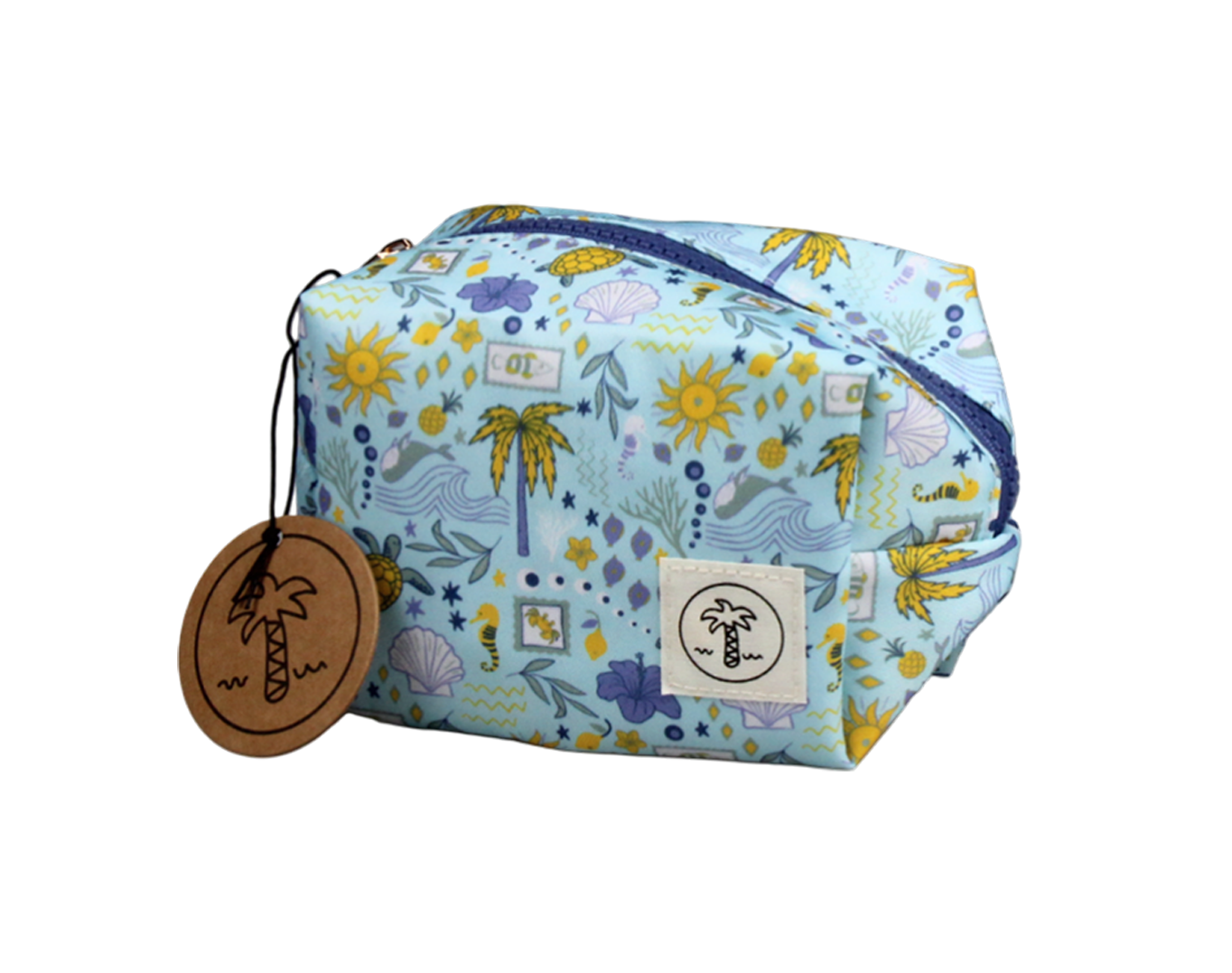 MEDIUM COSMETIC BAG STAMPS PRINT