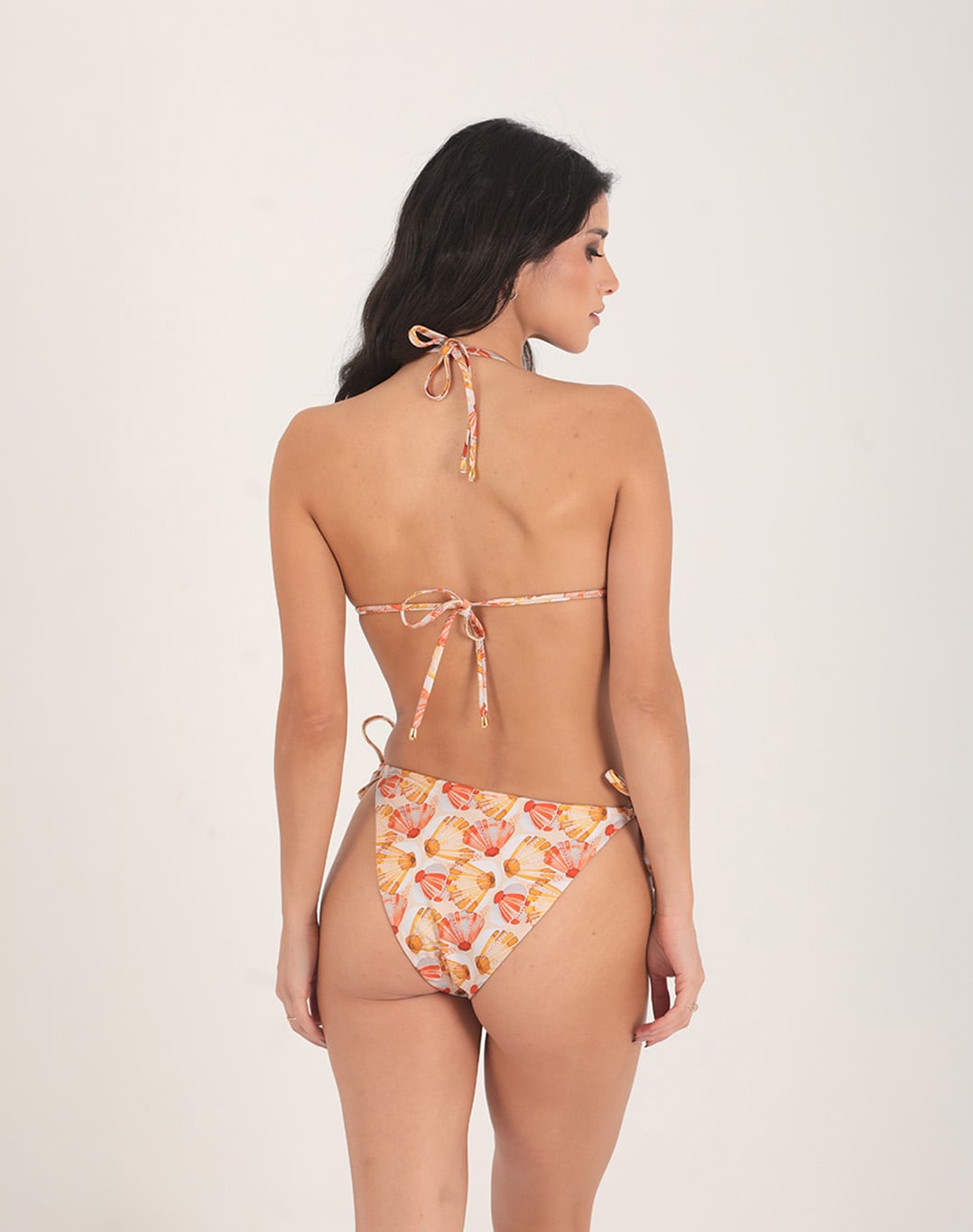 Bottom Tie Side Shiny Orange Scallop