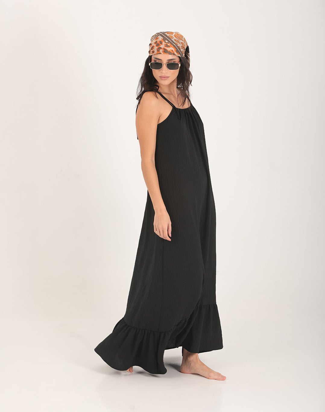 Daphne Open Back Dress Black