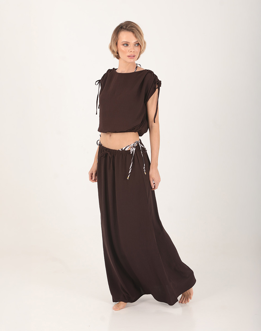 Aya Crop Top Dark Brown