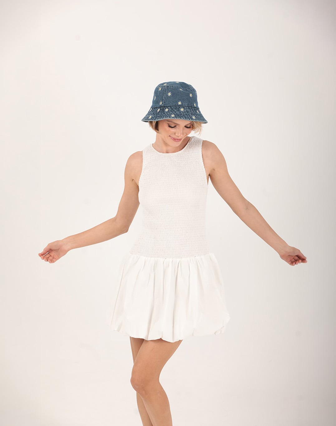 Cloud Cotton Mini Dress White