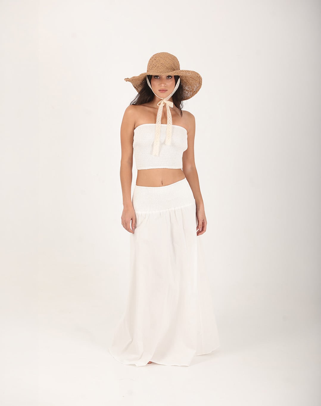 Ione Cotton Maxi Skirt White