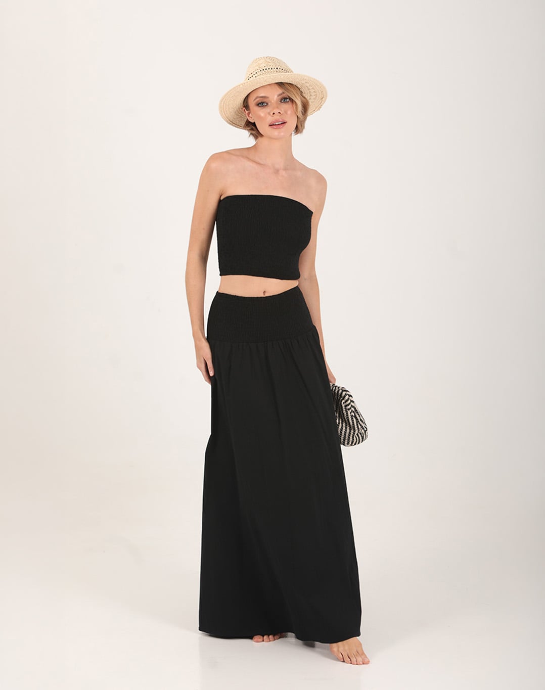 Ione Cotton Maxi Skirt Black