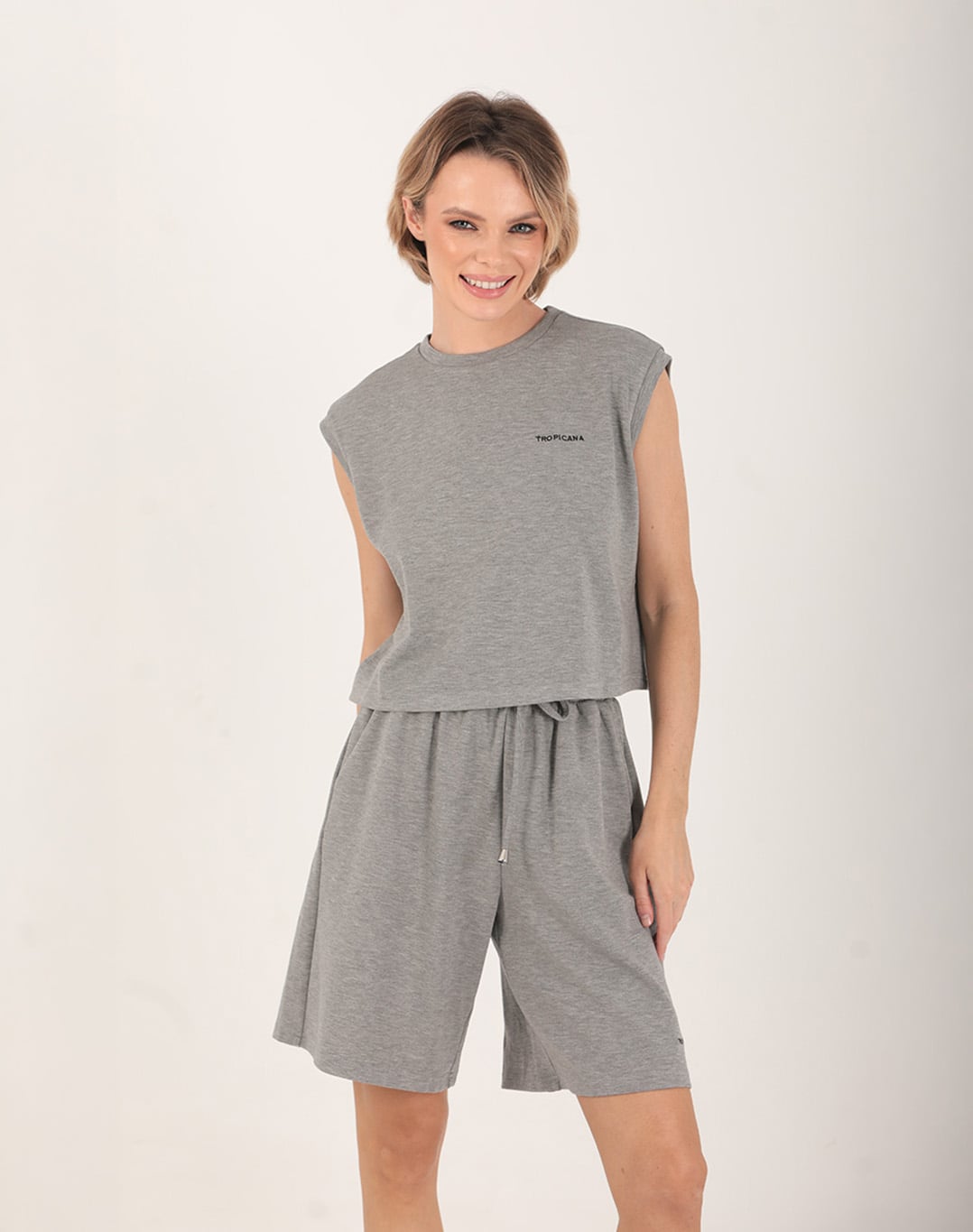 Fay Crop Top Grey