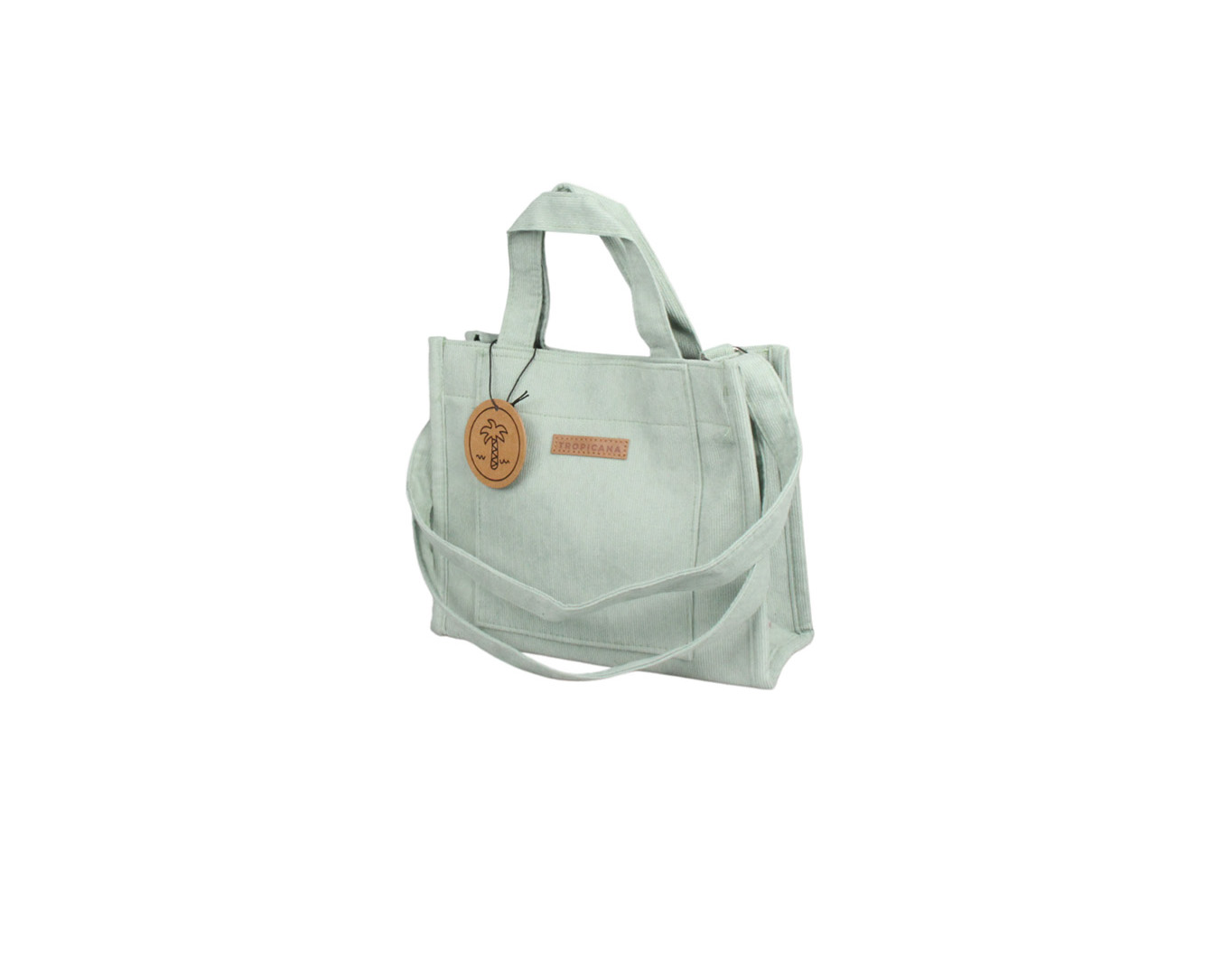 SMALL CORDUROY TOTE BAG WITH HANDLE MINT