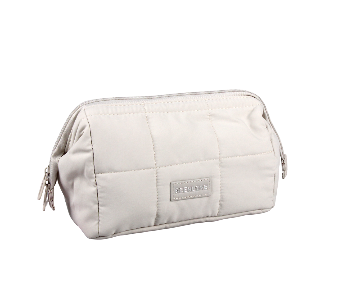 LARGE QUILTED COSMETIC BAG OFF WHITE
