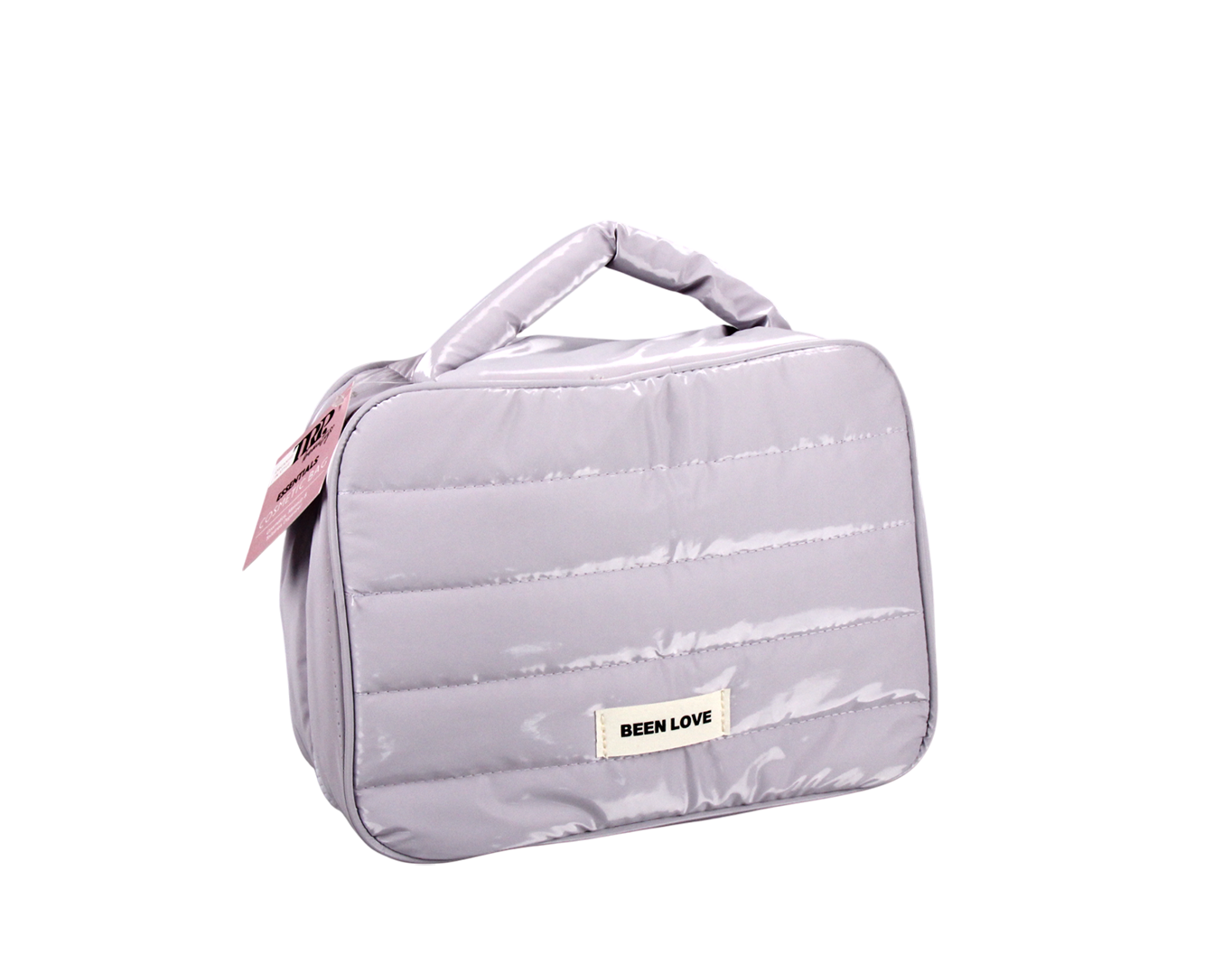 LARGE QUILTED COSMETIC BAG PURPLE