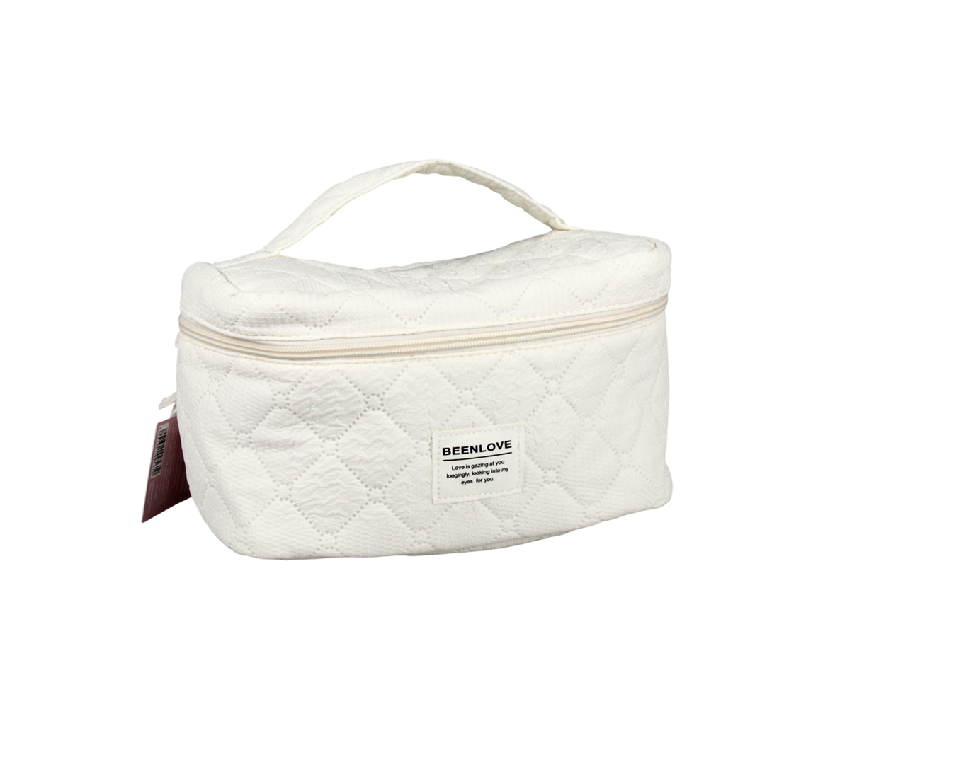 LARGE QUILTED COSMETIC BAG OFF WHITE