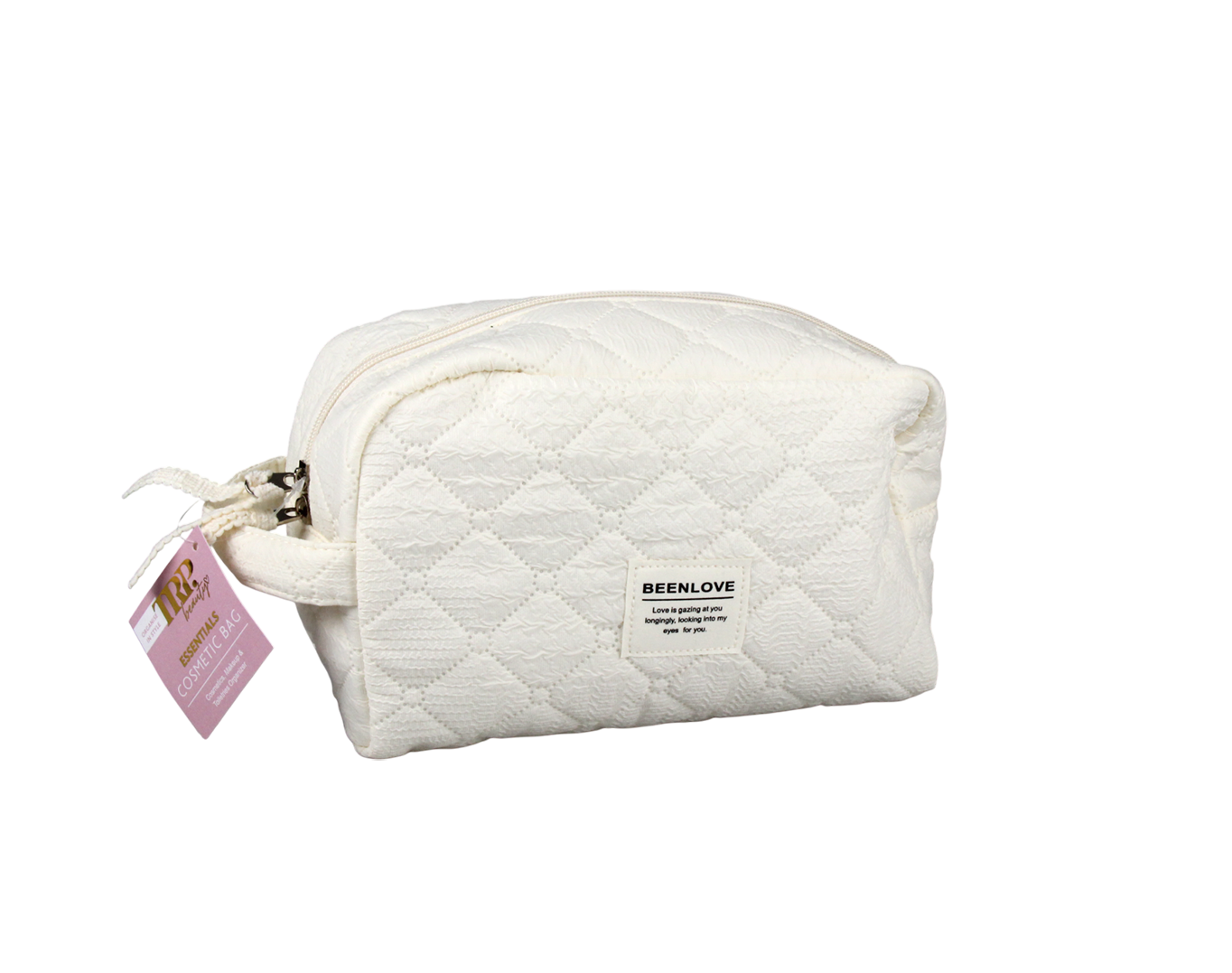 MEDIUM QUILTED COSMETIC BAG OFF WHITE