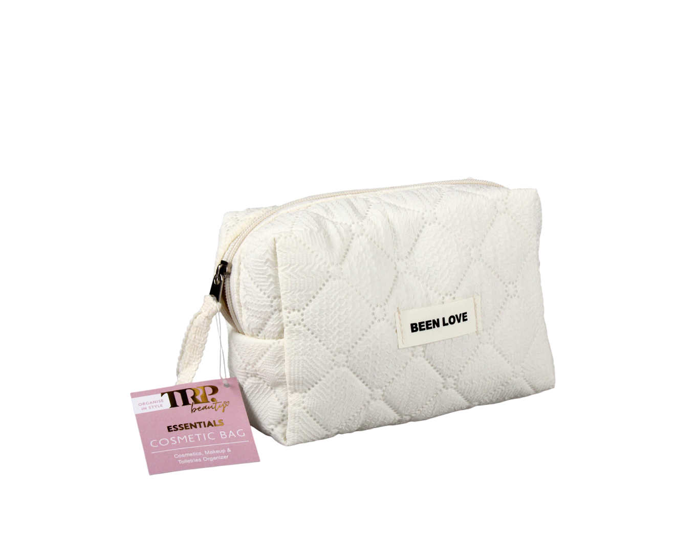 SMALL QUILTED COSMETIC BAG OFF WHITE